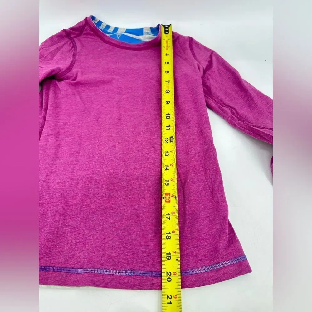 Ivivva by Lululemon Girls Reversible Long Sleeve Top Stripe Athletic Shirt